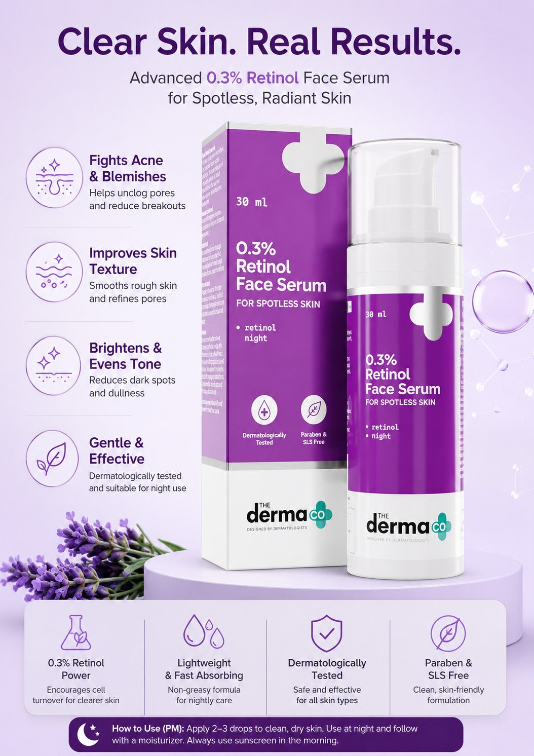 How to Get Smooth Skin Without Peeling: The Derma Co 0.3% Retinol Review