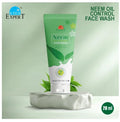A tube of BTech Expert Neem Oil Control Face Wash enriched with Aloe Vera and Tea Tree Oil, designed to stop acne and clean oily skin, placed on a bright background.