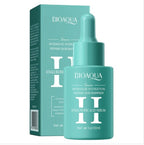 30ml blue glass dropper bottle of Bioaqua Hyaluronic Acid Serum, a lightweight hydrating liquid formulated with ceramides for dry and sensitive skin.
