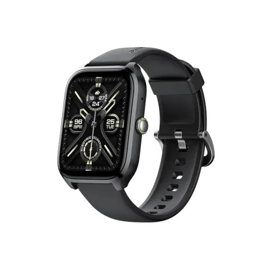 Oraimo Watch 5 Lite smartwatch showing a colorful AI-generated watch face on its large 2.01-inch TFT display, highlighting the Bluetooth calling feature and IP68 waterproof design.
