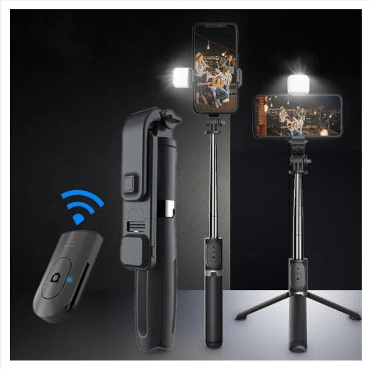 R1s Adjustable 4 in 1 Multifunctional Monopod Selfie Stick & Tripod with LED Selfie Light & Wireless Bluetooth Remote Control