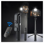 R1s Adjustable 4 in 1 Multifunctional Monopod Selfie Stick & Tripod with LED Selfie Light & Wireless Bluetooth Remote Control