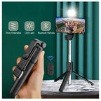 R1s Adjustable 4 in 1 Multifunctional Monopod Selfie Stick & Tripod with LED Selfie Light & Wireless Bluetooth Remote Control