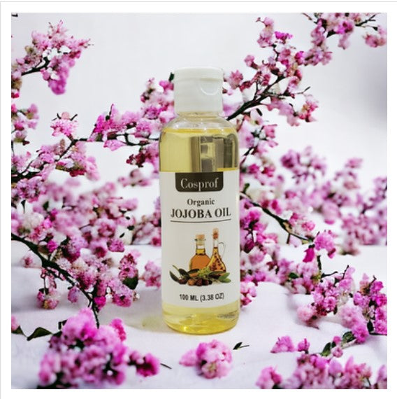 Cosprof Organic Jojoba Oil 100% Pure Cold-Pressed Care for Dry Skin, Hair & Beards